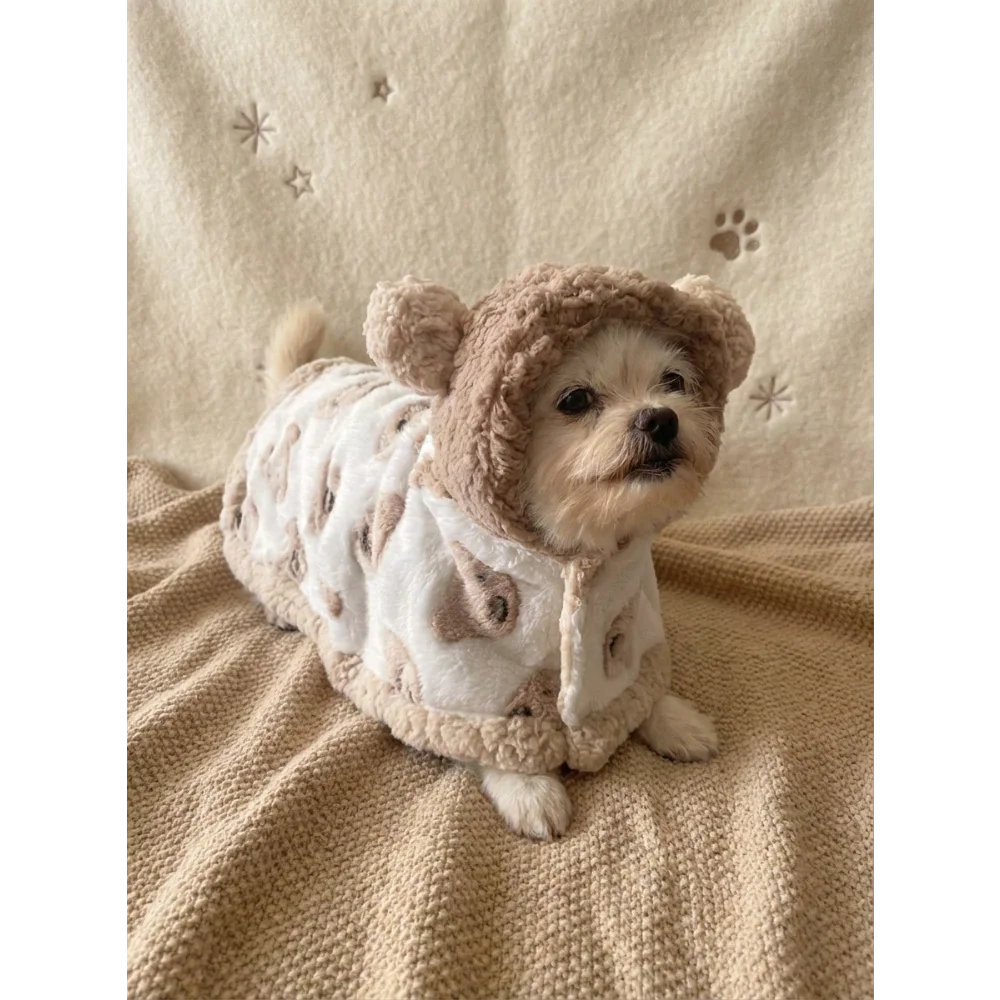Pet Autumn Winter Clothes, Korean Style Cat Dog Cloak Pajamas, Robe Blanket Outfit for Cats and Small Medium Large Dogs